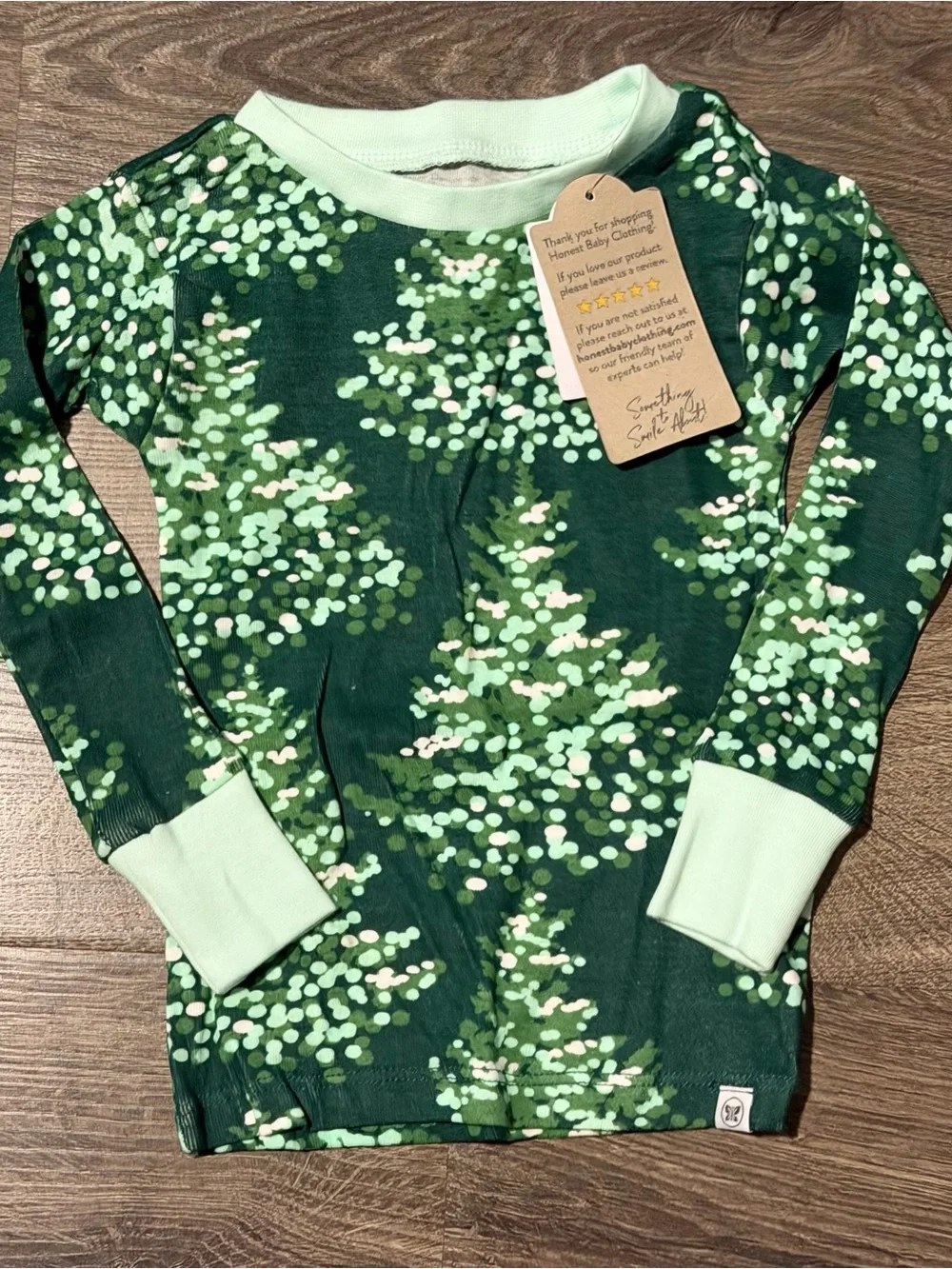 The Honest Company Green Tree-Print Kids Pajama Set 18 Months